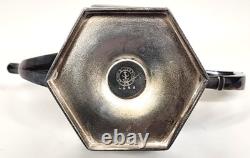Derby Silver Plate Co. Tea Pot #1642 Hollowware Geometric Hexagon Art Deco
