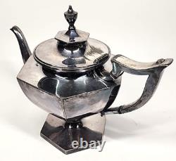 Derby Silver Plate Co. Tea Pot #1642 Hollowware Geometric Hexagon Art Deco
