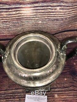 Dixon Silver Fish Figure Work Tea Pot Kettle Hot Water Urn Samovar Silver Plate