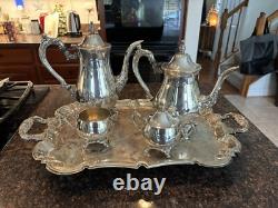 Du Maurier by Oneida, 4 Piece Silver-plate Coffee Pot 10.25 And Tea Pot 9 Tall
