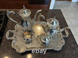 Du Maurier by Oneida, 4 Piece Silver-plate Coffee Pot 10.25 And Tea Pot 9 Tall