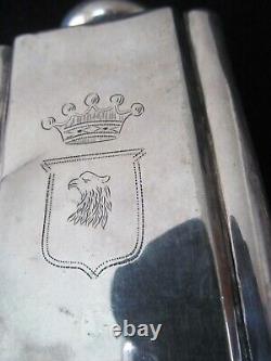 E87H VERY OLD SIGNED SILVER PLATE OVER COPPER TEA CADDY With 4 ANIMAL HEAD CRESTS