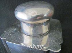 E87H VERY OLD SIGNED SILVER PLATE OVER COPPER TEA CADDY With 4 ANIMAL HEAD CRESTS