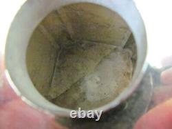 E87H VERY OLD SIGNED SILVER PLATE OVER COPPER TEA CADDY With 4 ANIMAL HEAD CRESTS