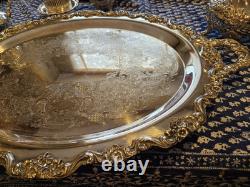 EPCA Coffee & Tea set by Poole E. P. C. A. Silver Plate 7 Pc Serving Tray 23 Lbs