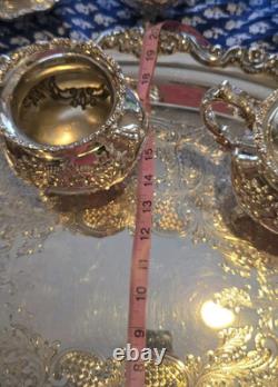 EPCA Coffee & Tea set by Poole E. P. C. A. Silver Plate 7 Pc Serving Tray 23 Lbs