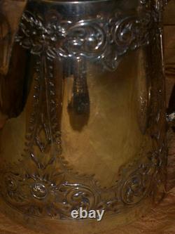 EXQUISITE Antique Smith Rait Silver Plate Tea Service Embossed 4 Pieces