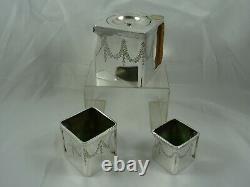 EXTREMELY rare, `THE CUBE` silver plated TEA SET, c1900