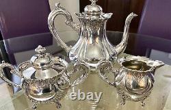 E. G. Webster & Son Antique Silver Plate Victorian 4-Piece Tea Set