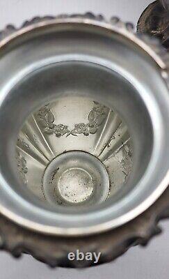 Early ROGERS & BRO. Silver Plate 4 Piece Ornate Tea Set 2 Teapots Creamer Sugar