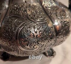Early Rare 19th Century 1820's 1830's Waterhouse Hodson 4 Pcs. Tea Set Roses