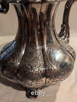 Early Rare 19th Century 1820's 1830's Waterhouse Hodson 4 Pcs. Tea Set Roses