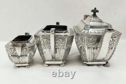 Edwardian Silver Plate 3 Piece Tea Set