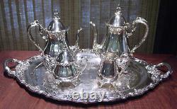 El Greco By Reed & Barton Silverplate 5 Piece Tea & Coffee Set Including Tray