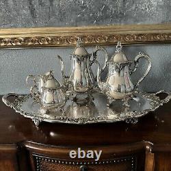 El Greco By Reed & Barton Silverplate 5 Piece Tea & Coffee Set Including Tray