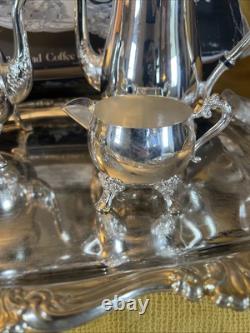 Elegance In Silver 4-pc Tea and Coffee Set withServing Tray! Awesome