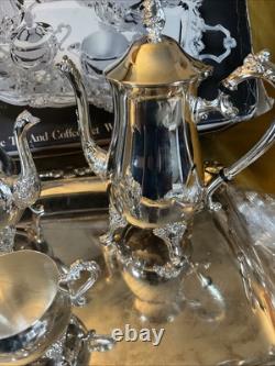 Elegance In Silver 4-pc Tea and Coffee Set withServing Tray! Awesome