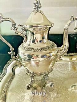 Elegant 1930s Goldfeder Silver on Copper 6 Piece Tea & Coffee Service