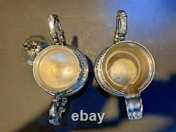 Elegant 1930s Goldfeder Silver on Copper 6 Piece Tea & Coffee Service