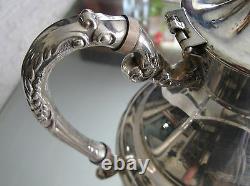 Elegant Antique Ornate Pheasant Bird Head Spout Silver Plate Coffee/tea Pot