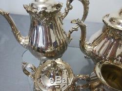 Elegant Antique, Vtg, Brillant Silverplate Wallace Baroque 6 Piece Coffee, Tea Set