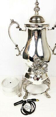 Elegant Rogers Silver Plated Coffee Tea Urn Samovar Electric Stunning 21 Tall