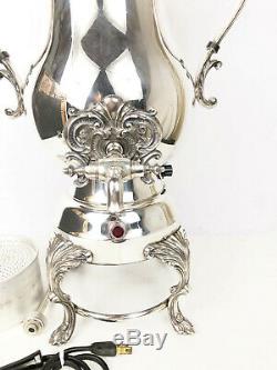 Elegant Rogers Silver Plated Coffee Tea Urn Samovar Electric Stunning 21 Tall