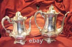 Elegant antique Victorian 5 Piece Silverplate Coffee and Tea Set plus extras