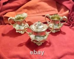 Elegant antique Victorian 5 Piece Silverplate Coffee and Tea Set plus extras