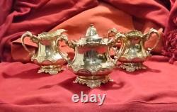 Elegant antique Victorian 5 Piece Silverplate Coffee and Tea Set plus extras