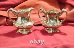 Elegant antique Victorian 5 Piece Silverplate Coffee and Tea Set plus extras