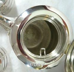 English Art Deco Silver Plate Teaset Sold by Kirby and Beard & Co, Paris, France