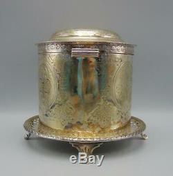 English Silver Plate Tea Biscuit Box/Jar HA EA FA EPNS Atkins Brothers Sheffi
