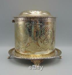 English Silver Plate Tea Biscuit Box/Jar HA EA FA EPNS Atkins Brothers Sheffi
