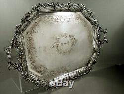 English Silver Tea Set Tray c1920 Signed