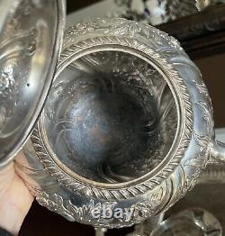 English Silverplated Tea Set Tray Coffee Pot Teapot Sheffield Reproduction