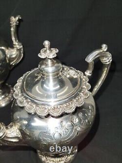 English Silverplated tea set 1877 / 6 Pieces Oversized / Sheffield Silver 5224