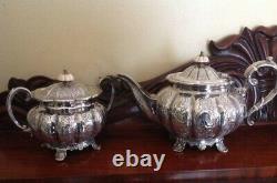 English Victorian Silver Plate Style 6 Pc Tea Set By Viners Sheffield