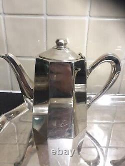 Ercuis french silver plate art deco 5 piece Tea coffee set c1930 Very Rare