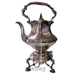 European Silverplated Tea Kettle With Chaffing Dish