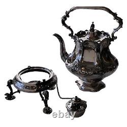 European Silverplated Tea Kettle With Chaffing Dish