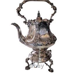 European Silverplated Tea Kettle With Chaffing Dish