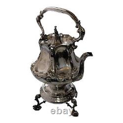 European Silverplated Tea Kettle With Chaffing Dish