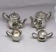 Exceptional Antique 4 Piece Silver Plate Coffee Tea Set Withstag Head Feet Heavy