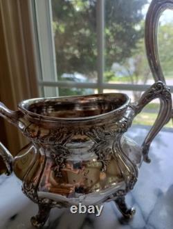 Exquisit Reed & Barton Victorian Coffee & Tea Service Set with FB Rogers Tray READ