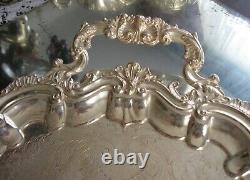 Exquisite Antique Bird Spout/3d Bird Finial 5pcs Silver Plate Tea Set