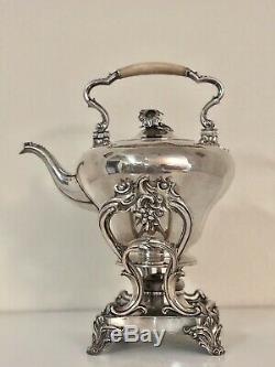 Exquisite Antique English Silver Plate Tilting Tea Pot 1871 WG Sissons, Sheffield