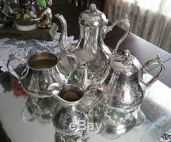 Exquisite Antique Quality James Dixon Silver Plate 4 Piece Coffee Tea Set