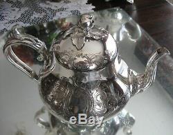 Exquisite Antique Quality James Dixon Silver Plate 4 Piece Coffee Tea Set