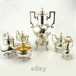 Extensive 6pcs Silver Plated Tea and Coffee Set Mappin & Webb England Circa 1930